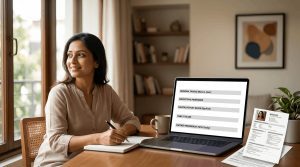 A women making marriage biodata