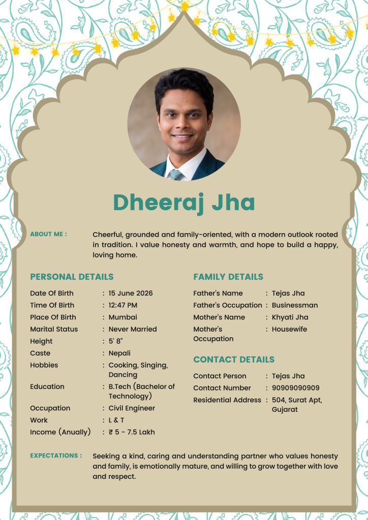 groom biodata