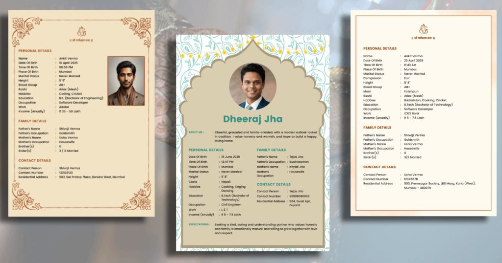 Groom biodata format