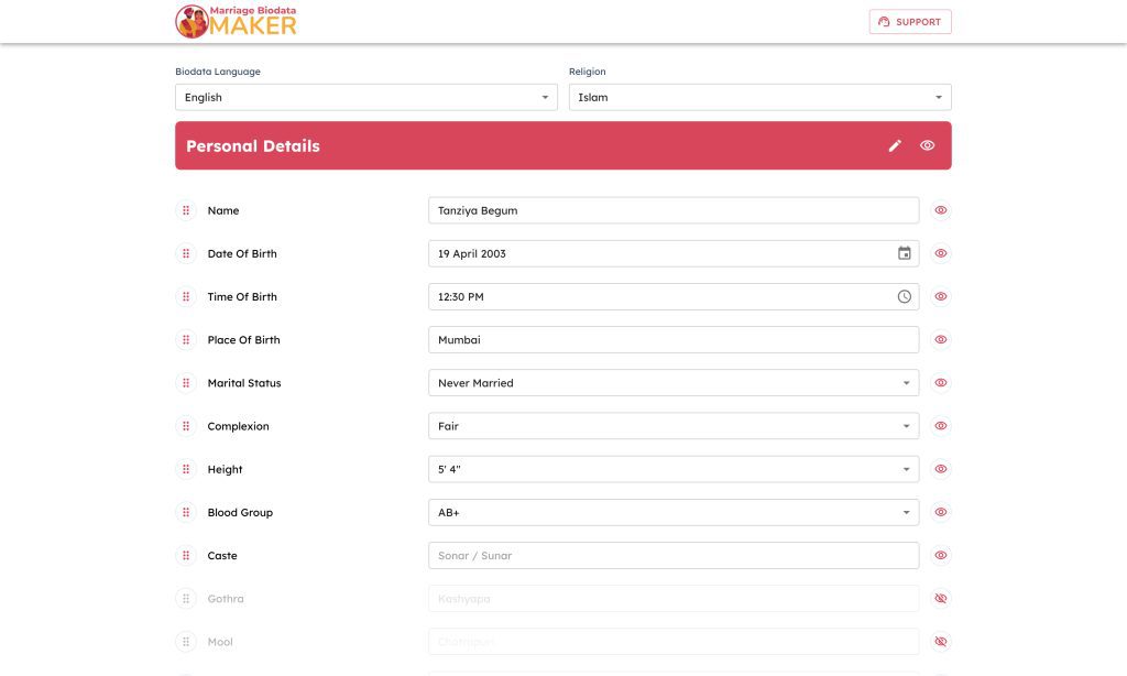 marriage biodata maker app